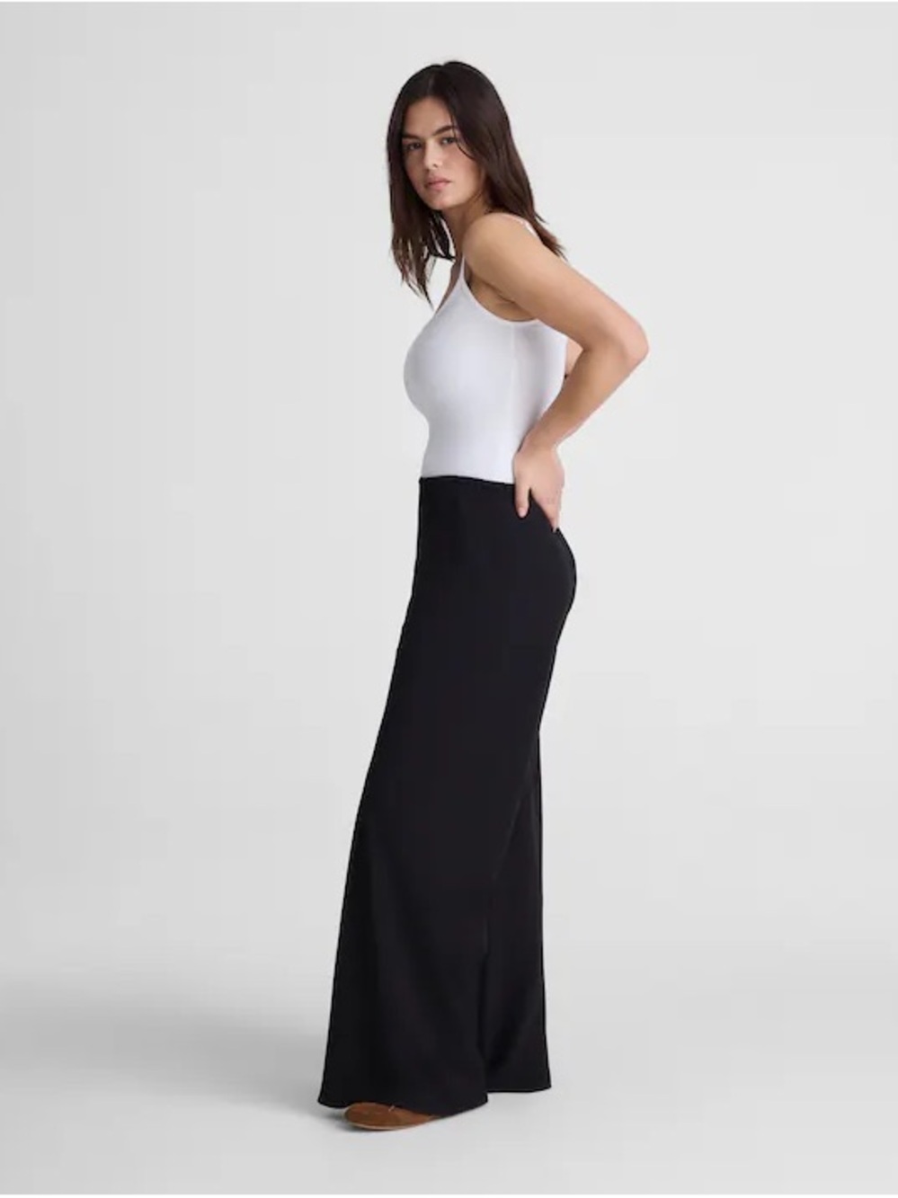 Madewell Wide Leg Pull On Pants Black Drapey Minimalist Trouser NWT Large